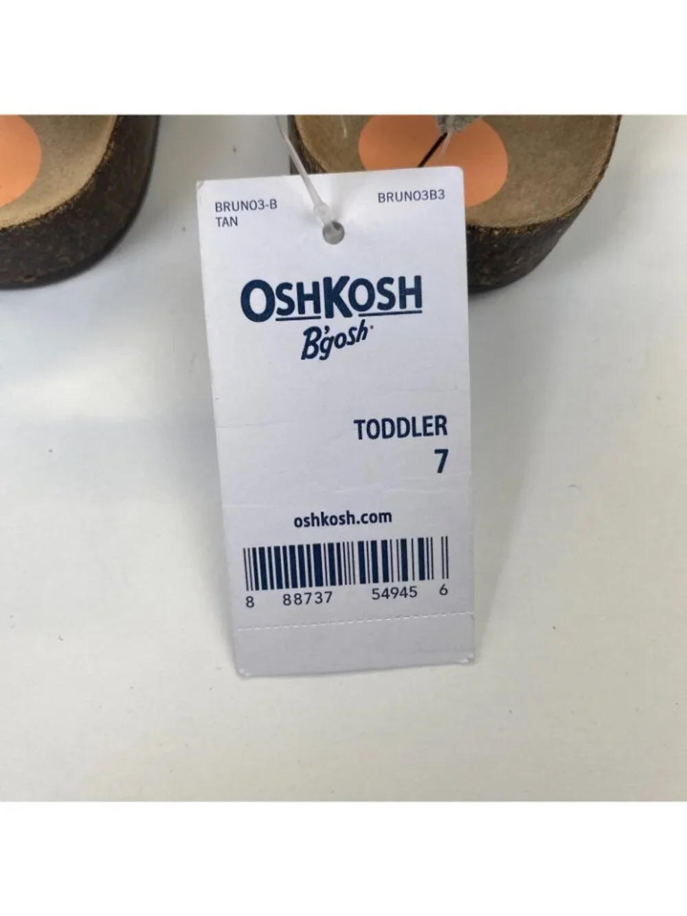 OshKosh B'Gosh Toddler Sandals Bruno4 Tan Size 7 Toddler, TDV Hook & Loop Adjust